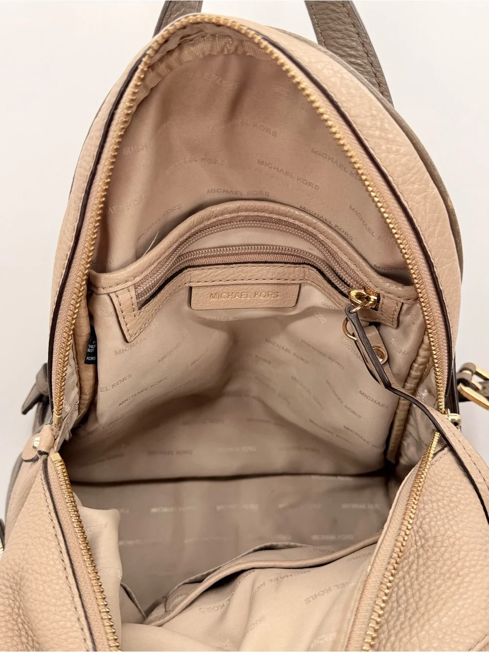 MICHAEL KORS Two-Tone Pebbled Leather Backpack